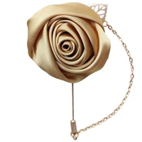 wifelai a wedding gold satin rose boutonniere best men groom bride flowers with pin for wedding prom party 4piecelot xh0273 17