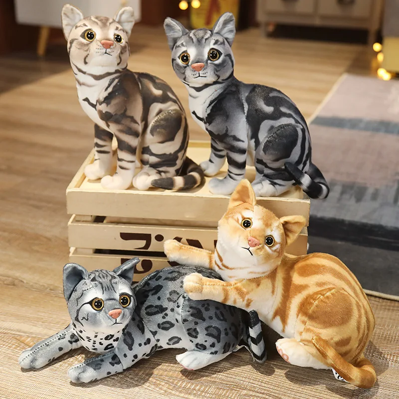 

Creative Simulation Cat Plush Toy Doll Soft Stuffed Realistic Animal Sofa Decor Cartoon Plush Toy Children Christmas Gift