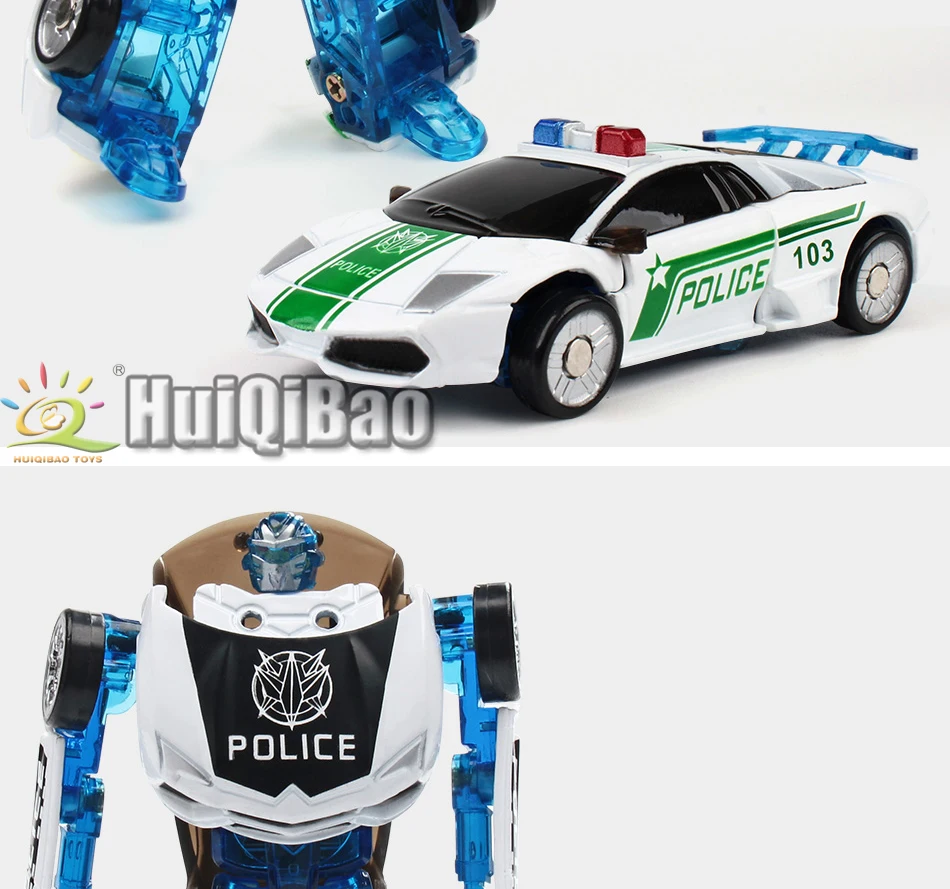 HUIQIBAO игрушки 8 см мини металлическая трансформация машина деформация робот сплав экшн игрушки Фигурки Развивающие игрушки для детей