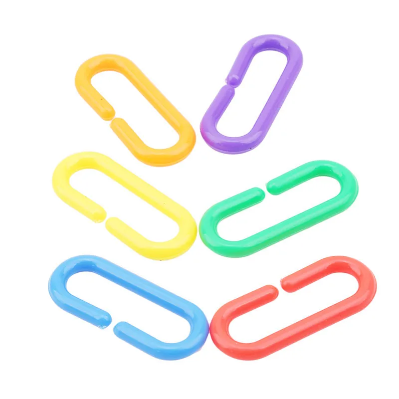 100Pcs Plastic Parrot Toys C-clips Hooks Chain C-links Sugar Glider Rat Bird Toy Parts Parakeet Accessories | Дом и сад