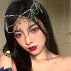 Женская свадебная тиара с кристаллами, Посеребренная цепочка на лоб, свадебный головной убор с кристаллами, подвеска для невесты, аксессуары для волос, ожерелье