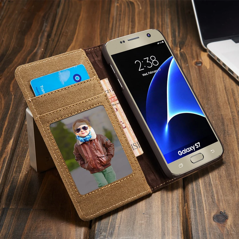 Тканевый кожаный чехол для Samsung Galaxy S9 S7 S6 Магнитный Флип кошелек чехол|case for iphone|s6