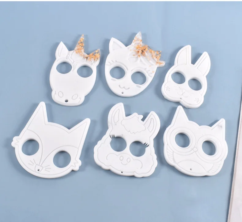 DIY Epoxy Epoxy Ring Set Keychain Cat  Fox Fist Claw Defense Cat Skull Transparent Silicone Mold images - 6