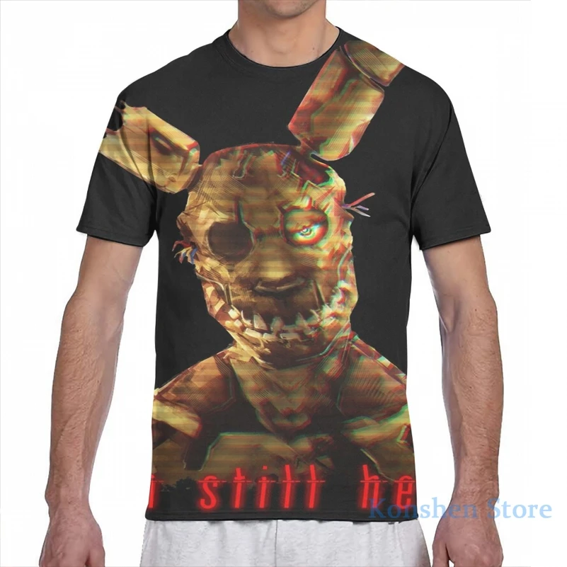 Springtrap с изображениями персонажей игры пять ночей Фредди для мужчин футболка