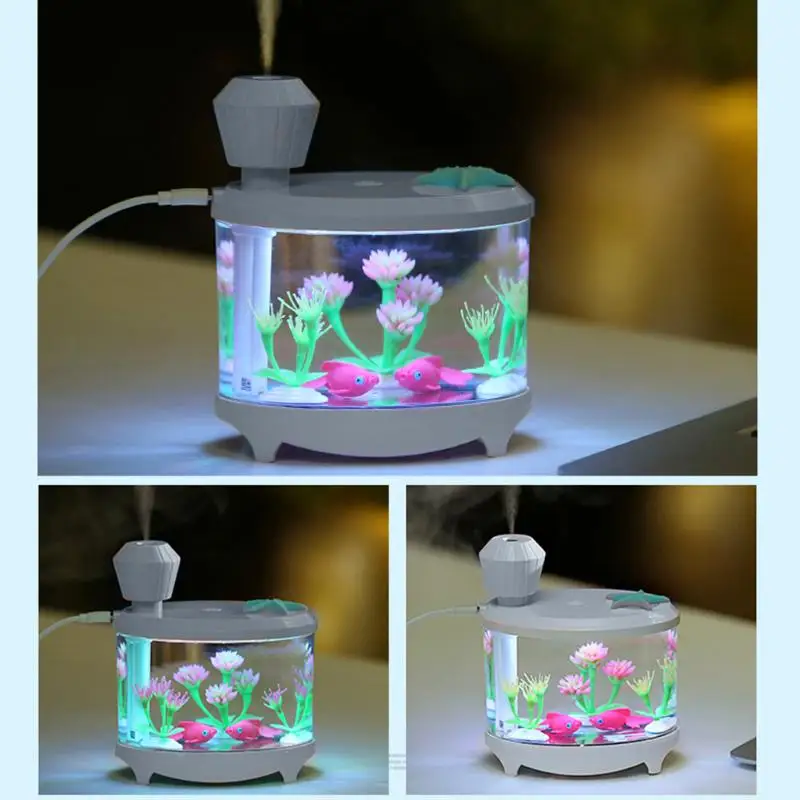 

Top Deals 460Ml Fish Tank Air Humidifier Aroma Diffuser Essential Oil Diffuser Aroma Aromatherapy Led Light Mist Maker For Home