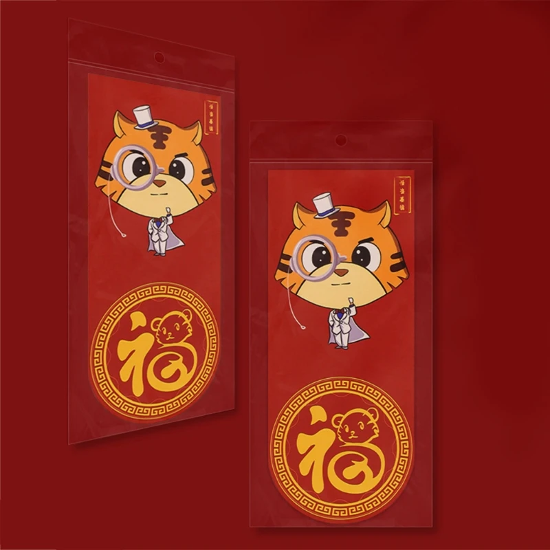 

6pcs Chinese Red Envelopes HongBao Gift Wrap Bag Lucky Money Pocket for New Year