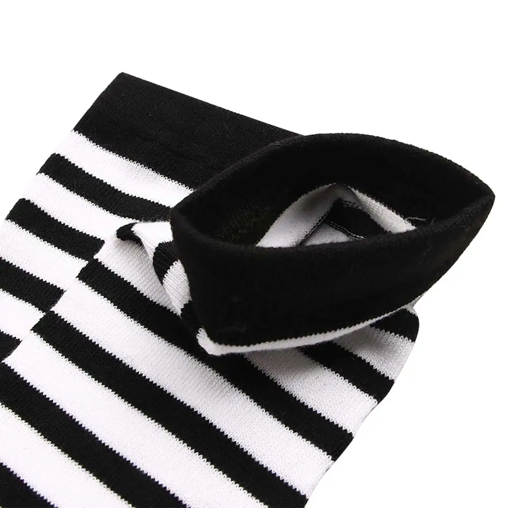 Black White Striped Long Stocking Women Warm Cotton Over The Knee Socks Sexy Thigh High Stockings Autumn Winter New 1 Pair