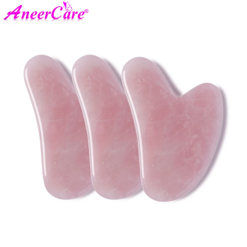 Натуральный нефрит для массажа ролика гуаша каменная доска из розового кварца