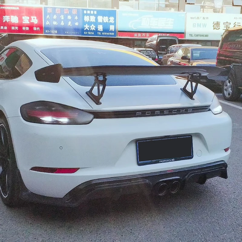 Задний спойлер из углеродного волокна задние крылья для Porsche Cayman 981 986 987 718 GT4 GT 2016