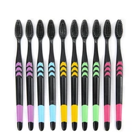 10pcs toothbrush double ultra soft toothbrush bamboo charcoal nano brush tooth brush dental oral care hygiene teeth brush