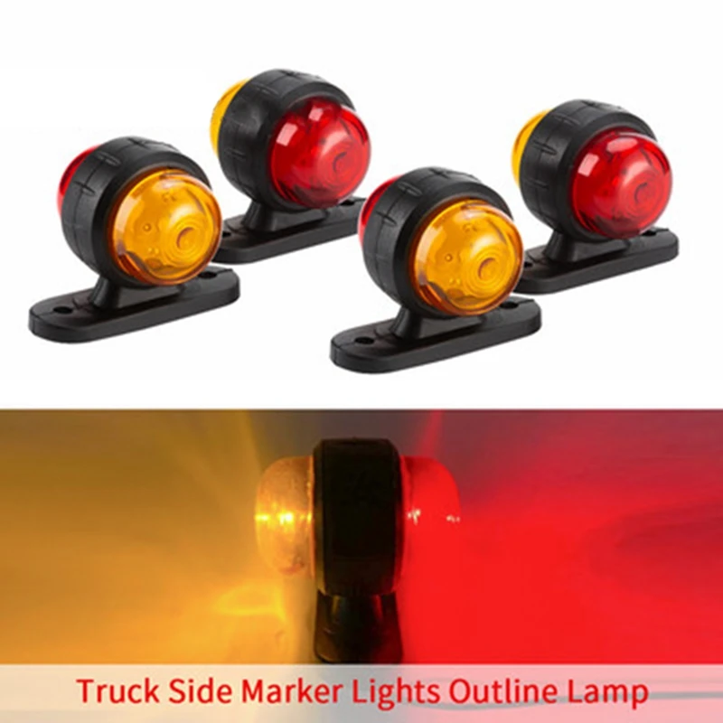 

4PCS Side Marker Light External Parts Mini Durable Trailer Truck Universal Safety Turn Signal Warning