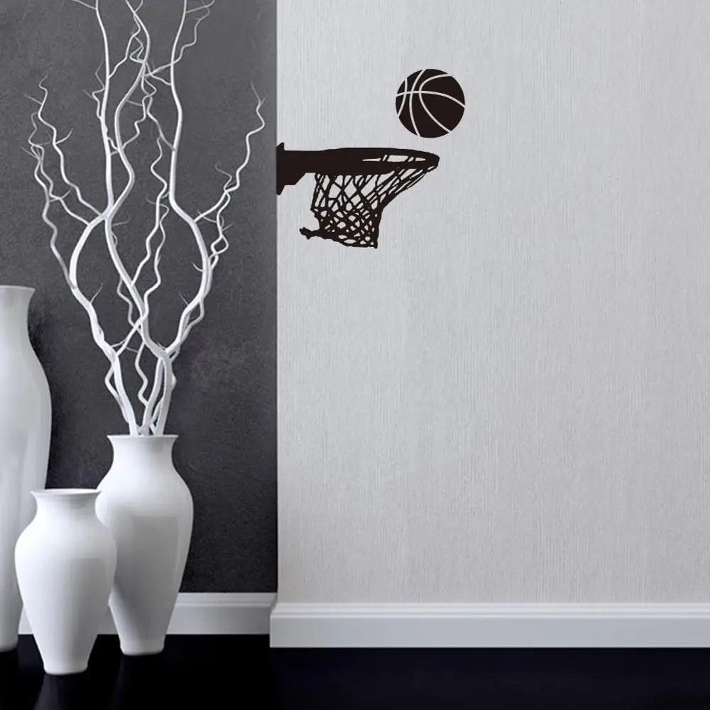 Баскетбольным кольцом стены Стикеры домашние Угловые Баскетбол виниловые