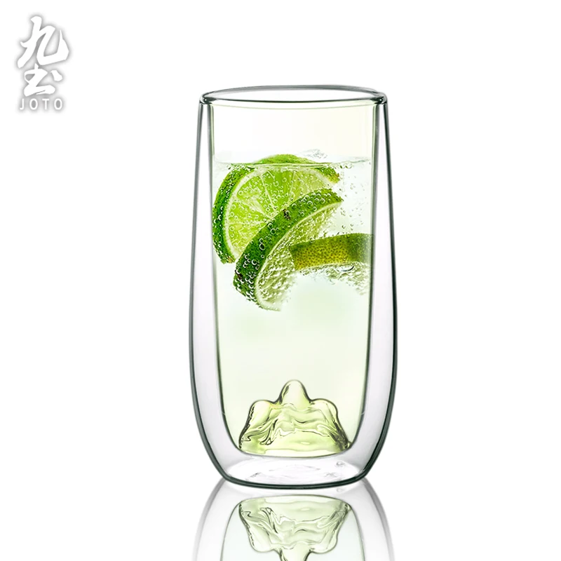 Стеклянная чашка для чая двухслойная 500 мл многоразовая кофейная стеклянная