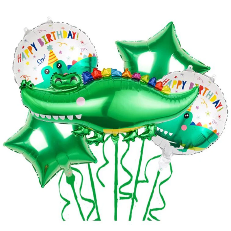 Giant Green Crocodile Foil Balloons 18inch Baby Boys Safari Animal Toys Children Birthday Party Decorations Kids Air Globos Gift | Дом и сад
