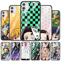 demon slayer anime for apple iphone 12 pro max mini 11 pro xs max x xr 6s 6 7 8 plus luxury tempered glass phone case