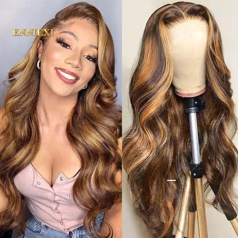 Highlight Wig Human Hair Ombre Lace Front Wig Brazilian Hair Wigs For Black Women 30 Inch Honey Blonde Body Wave Lace Front Wig