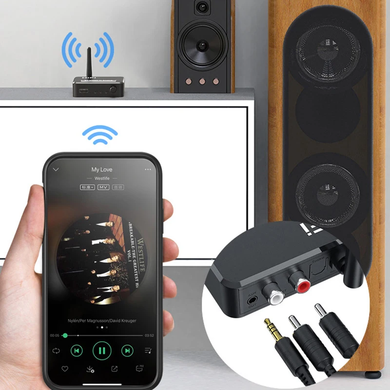 Цифровой аналоговый преобразователь DISOUR DAC и Bluetooth 5 1 внешний аудиоприемник 3 мм AUX