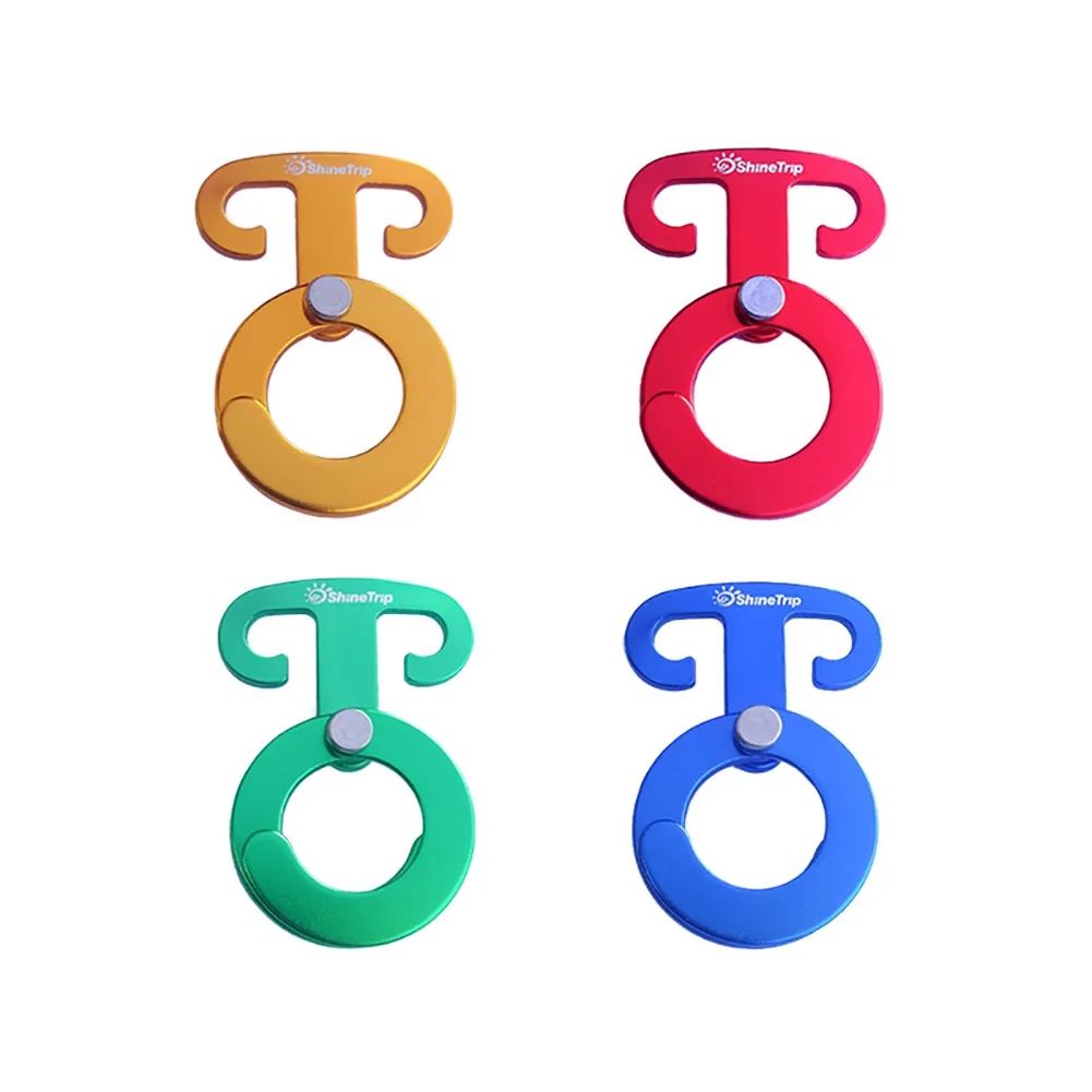 

5Pcs Aluminum Alloy Camping Tent Wind Rope Buckle O Hook Travel Gag Rescue Automatic Multi-Purpose Fast Hang Buckle