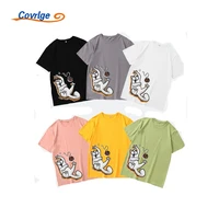 covrlge new mens t shirt daily all match breathable fashion cartoons print round neck comfortable trendy cotton top mts707