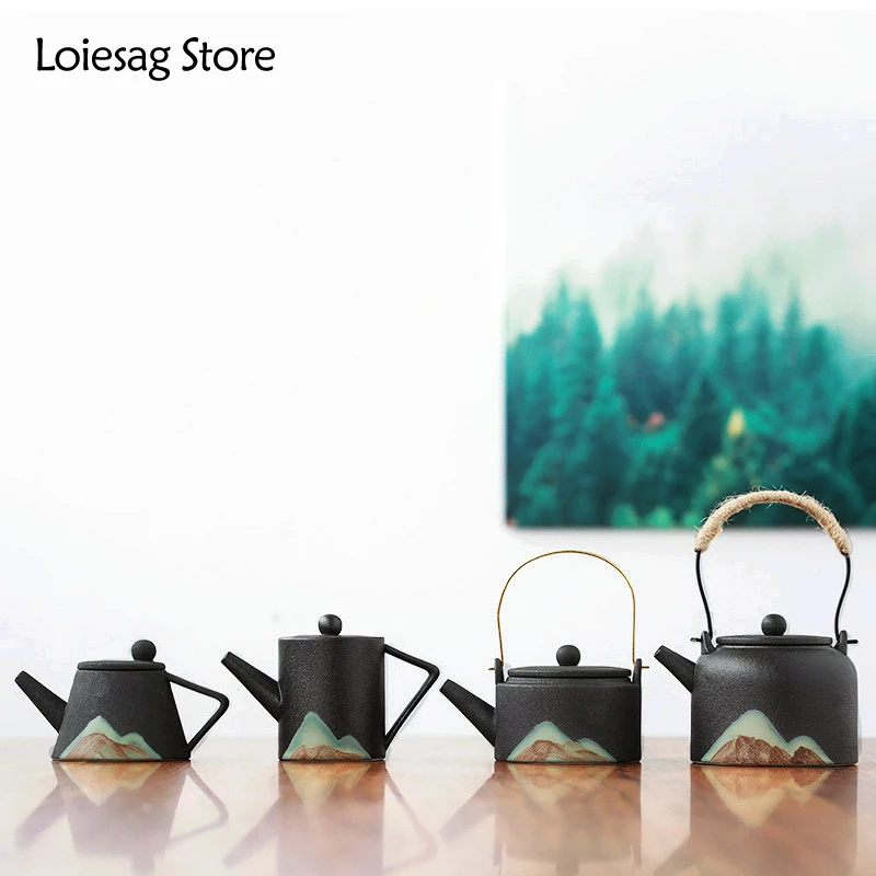 Loiesag большой емкости ручная роспись черная керамика в японском стиле чайные