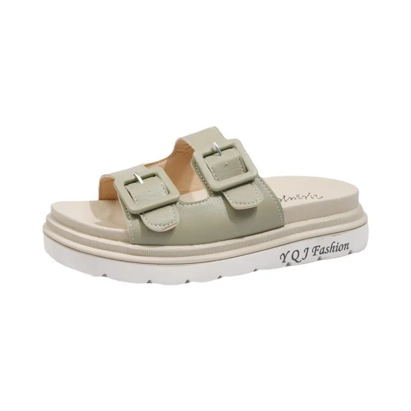 

Shoes Woman 2021 Slippers Flat Pantofle Luxury Slides Shale Female Beach Low Platform New Designer Sabot Soft Summer Casual Fabr