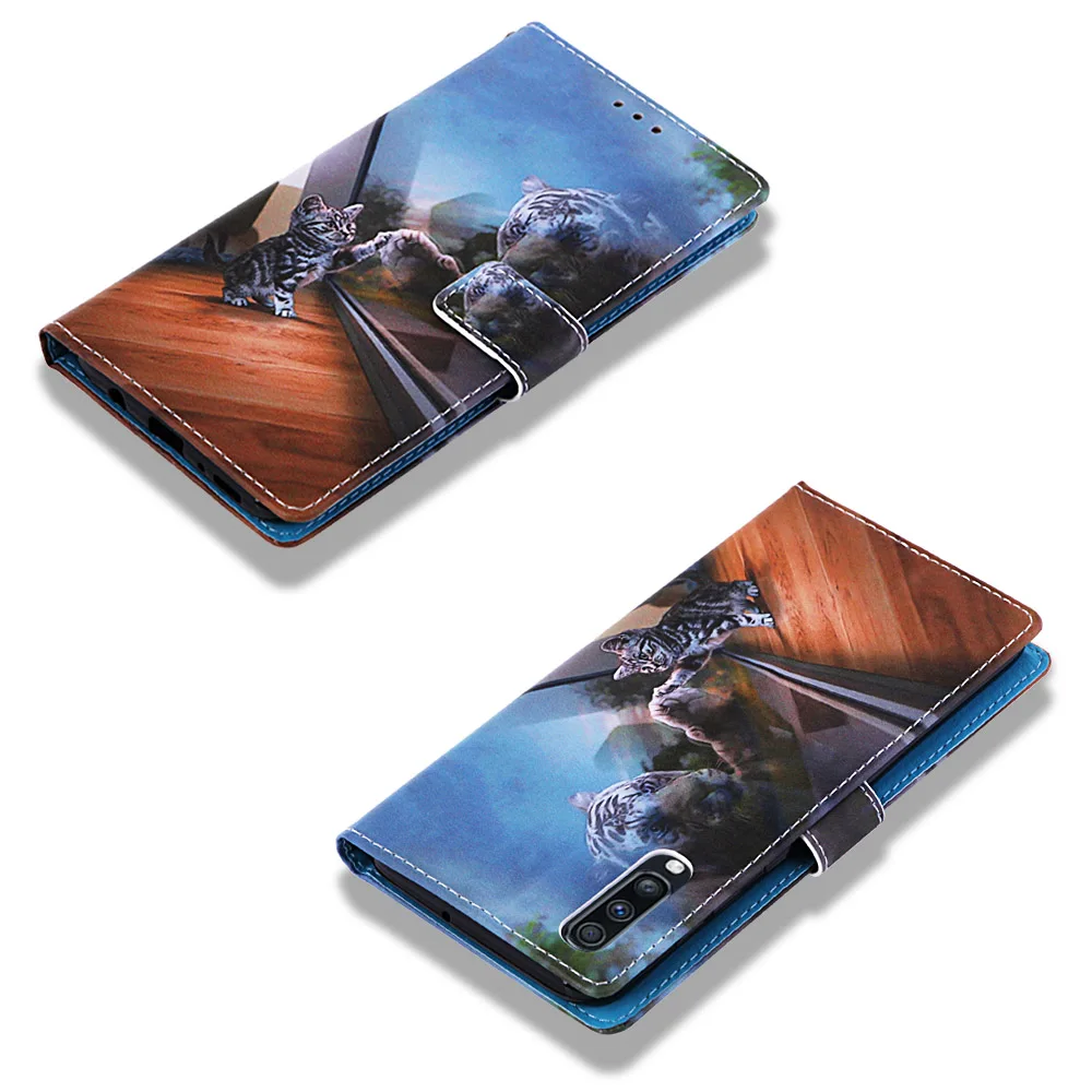 Кожаный раскладной бумажник чехол для телефона для samsung Galaxy M10 M20 M30 A10 A20 A30 A40 A40S A50 A70 A7 узор чехол