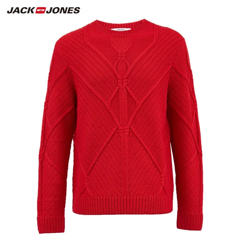 Мужской повседневный вязаный свитер JackJones Однотонный с круглым вырезом 219325508 |