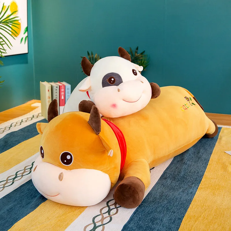 Новый креативный талисман 2020 плюшевая игрушка версия лжи Коровья кукла большая