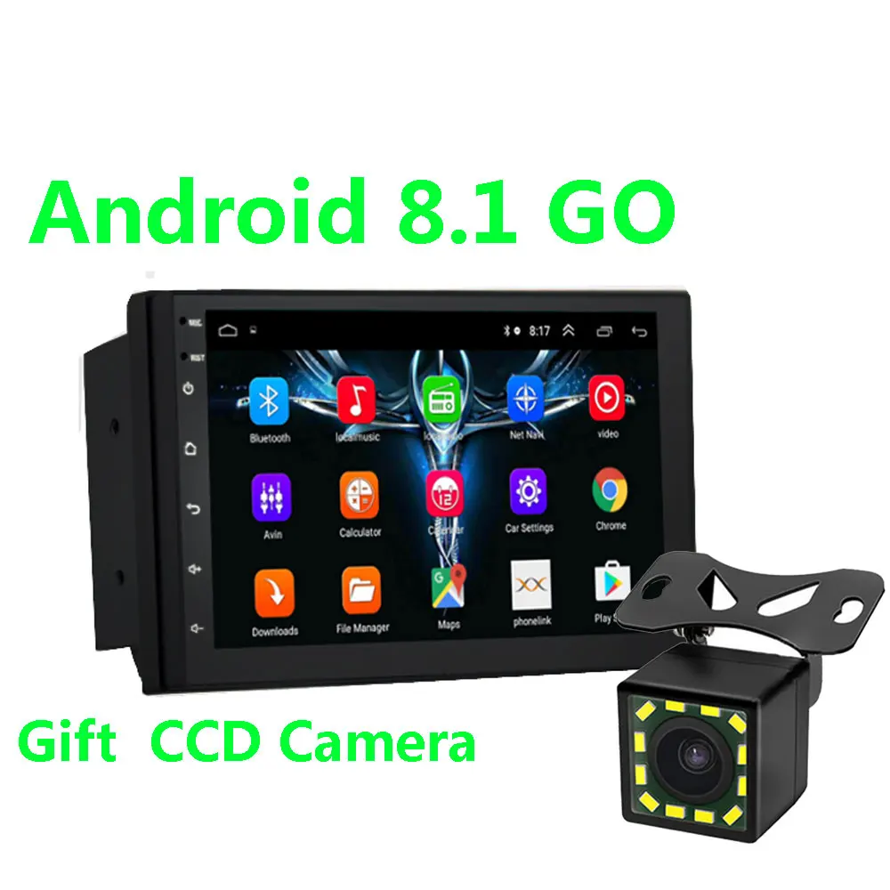 Android 8 1 2 Din Автомобильный Радио Мультимедийный видео плеер Универсальный Авто