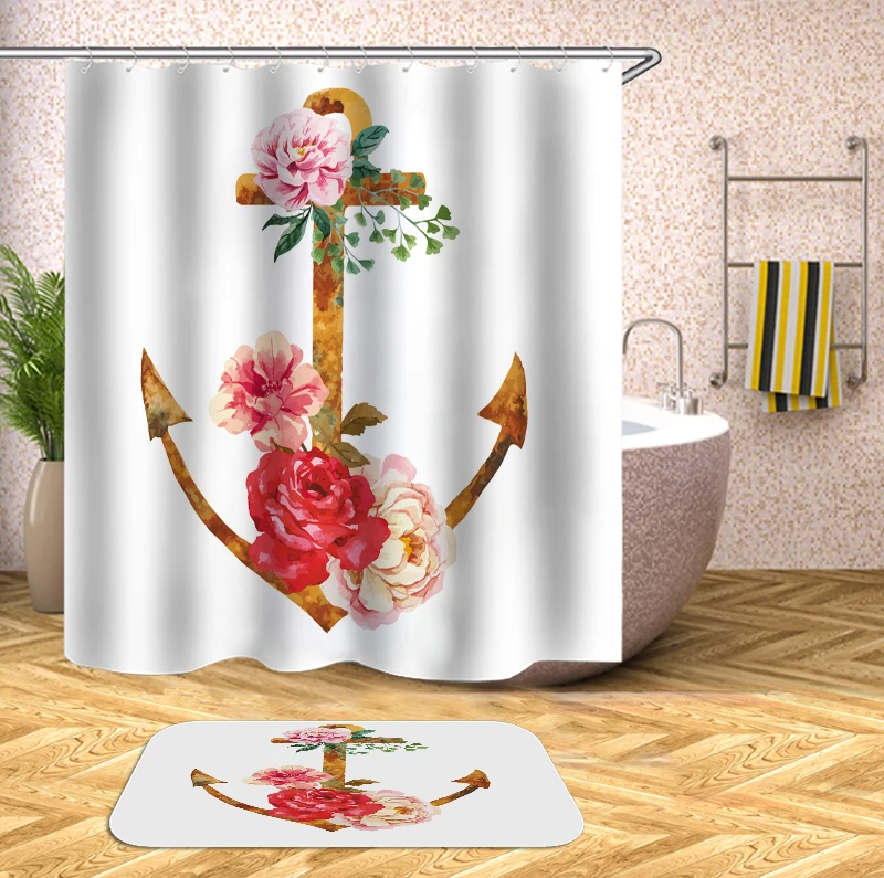 Занавеска для душа модный классный дуршлаг с мраморным узором Водонепроницаемый