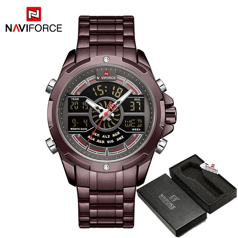 CEGY BOX NAVIFORCE, роскошные мужские спортивные часы, брендовые военные водонепроницаемые цифровые кварцевые наручные часы с подсветкой, мужские часы - Цвет: CEGY BOX