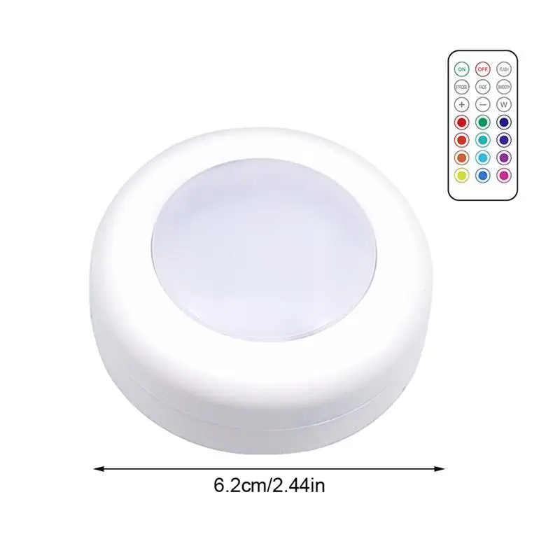 LED Puck Light Remote Control Dimmable Wireless Touch Sensor Battery Operated Portable Kitchen Hallway Closet Cabinet Night Lamp images - 6