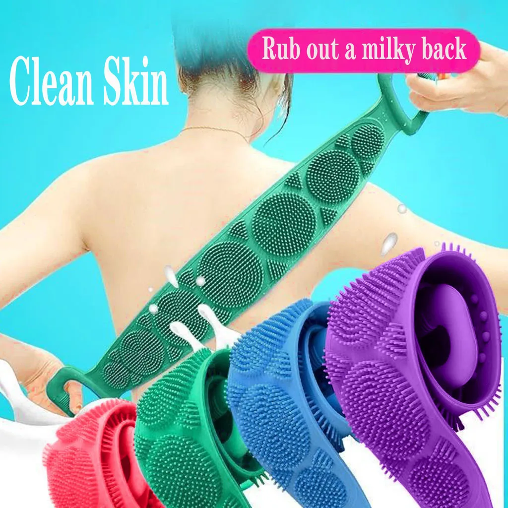 

Silicone Magic Brushes Bathe Rubbing Back Belt Body Exfoliating Massage Skin Clean Shower Brushe Rubbing Extended Scrubber Towel