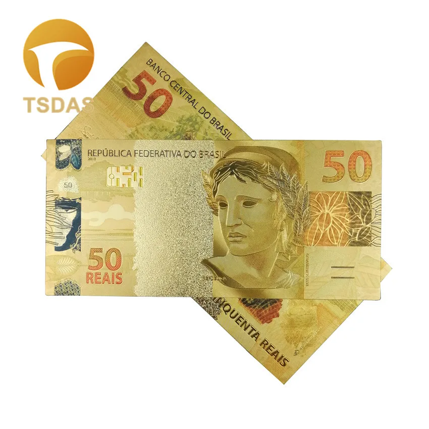 Банкноты с покрытием 24 каратным золотом для коллекции и новогодних подарков 10