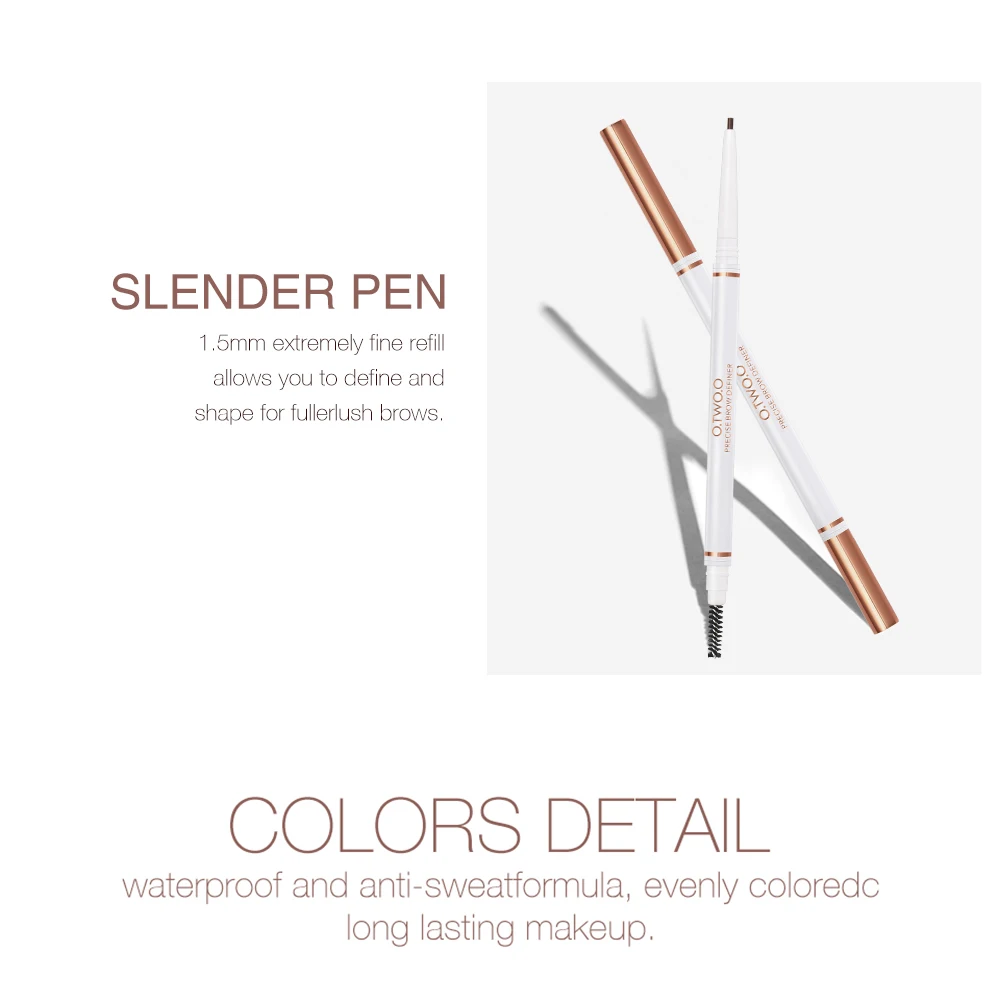 

O.TWO.O Eyebrow Pencil Waterproof Natural Long Lasting Brown Color Brows Make Up Ultra Fine 1.5mm Eye Brow Tint Cosmetics