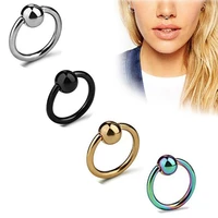 1pcs fashion horseshoe fake nose ring c clip bcr septum lip ring stainless steel body piercing jewelry for women men