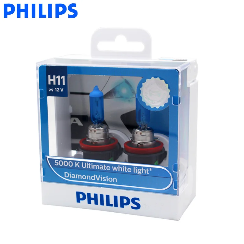 Philips H11 12 В 55 Вт Diamond Vision 5000K автомобильный галогенный Оригинальный головной