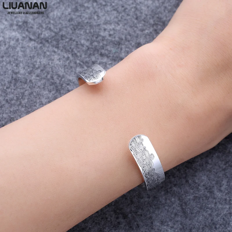 10 мм я шторм Выгравированная манжета браслет широкий Семейный Браслет для женщин
