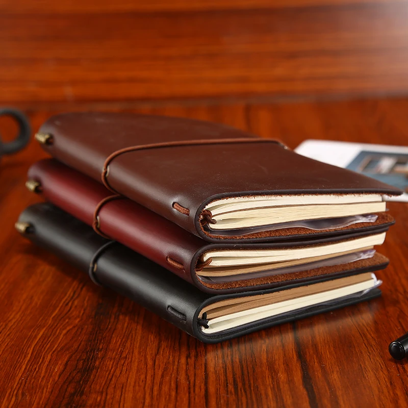 

Paperboat Genuine Leather Logo Custom A6 Notebook Diary Planner Name DIY Office Diary Spiral Travelers Writing Pad
