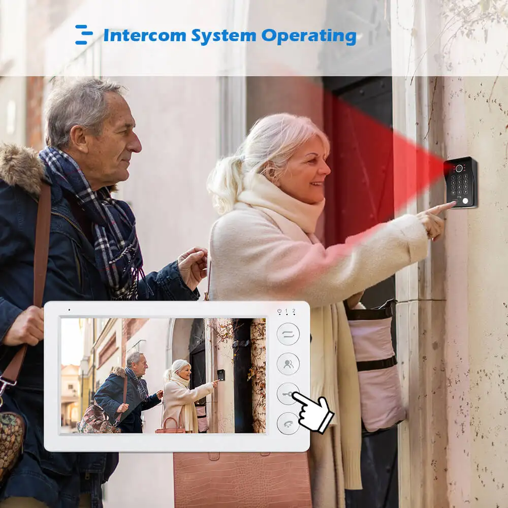 7 дюймов видео-дверной звонок для дома безопасности HD 1080P Поддержка Обнаружение