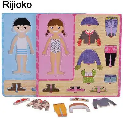 

Новые детские развивающие Игрушки для раннего развития, детская деревянная игрушка для детей, меняющая/одевающаяся головоломка
