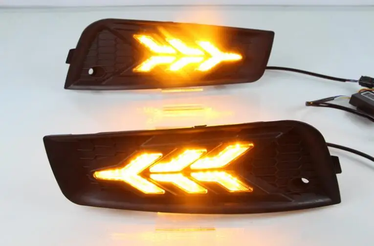 DRL Дневной светильник колпак противотуманных фар с желтый сигнал поворота для