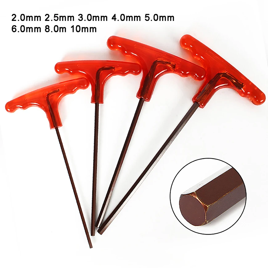 

1x 2/2.5/3/4/5/6/8mm Flat Head Hex Key Allen Wrench T-Handle Spanner Hexagon Screwdriver Hand Tools Auto Bike Motorycle Reapair