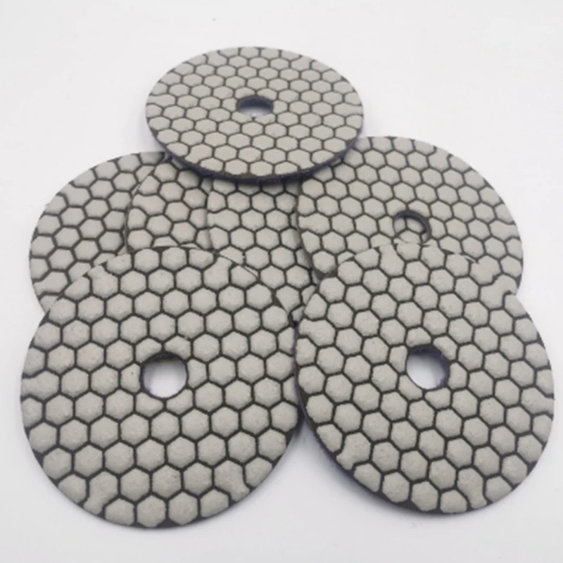 

6Pcs Dia 4inch/100mm Grit 30 Diamond Dry Polishing Pads Resin Bond Flexible Dry Sanding Disc for Granite Marble Ceramic