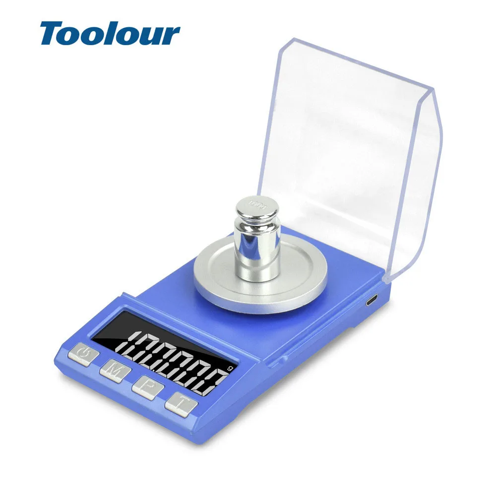 Toolour100g/50g X 0,001g мини точность ювелирной шкалы ЖК-дисплей портативные весы usb зарядка для лабораторной медицины электронные