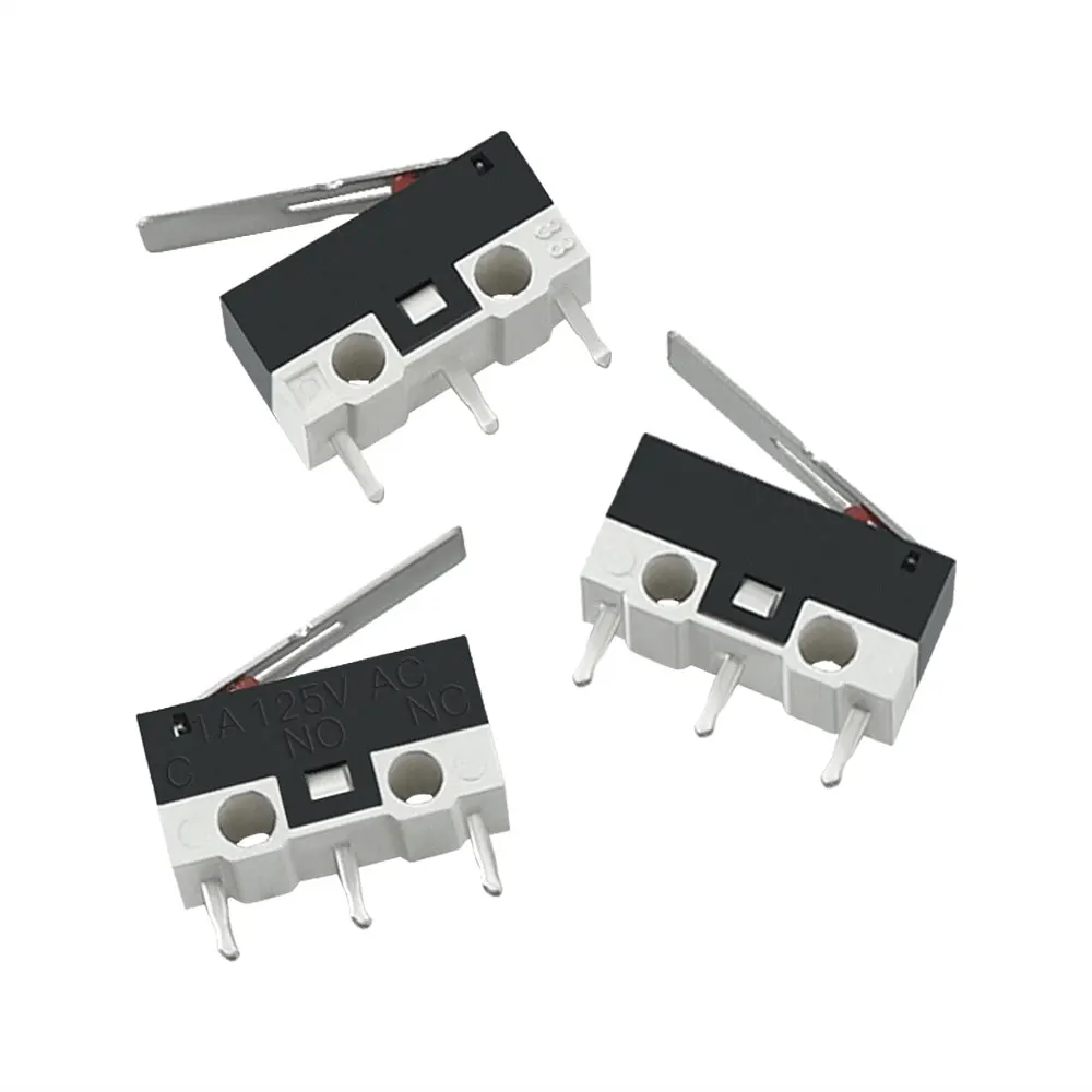 

Концевой микровыключатель с тремя прямыми ножками, Боковая кнопка, Мгновенный Микро-концевой выключатель, 1A/125VAC, для Makerbot MK7/ MK8, 10 шт.