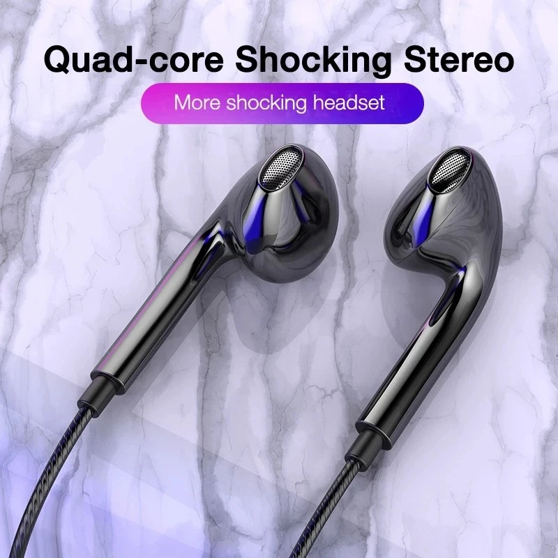 3.5mm Wired Headphones With Bass Earbuds Stereo Earphone Music Sport Gaming Headset mic For Xiaomi IPhone Wire Earphones | Электроника