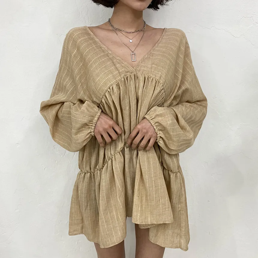 

SuperAen 2021 Осенняя однотонная Повседневная Длинная Офисная Женская блузка с v-образным вырезом и длинными рукавами