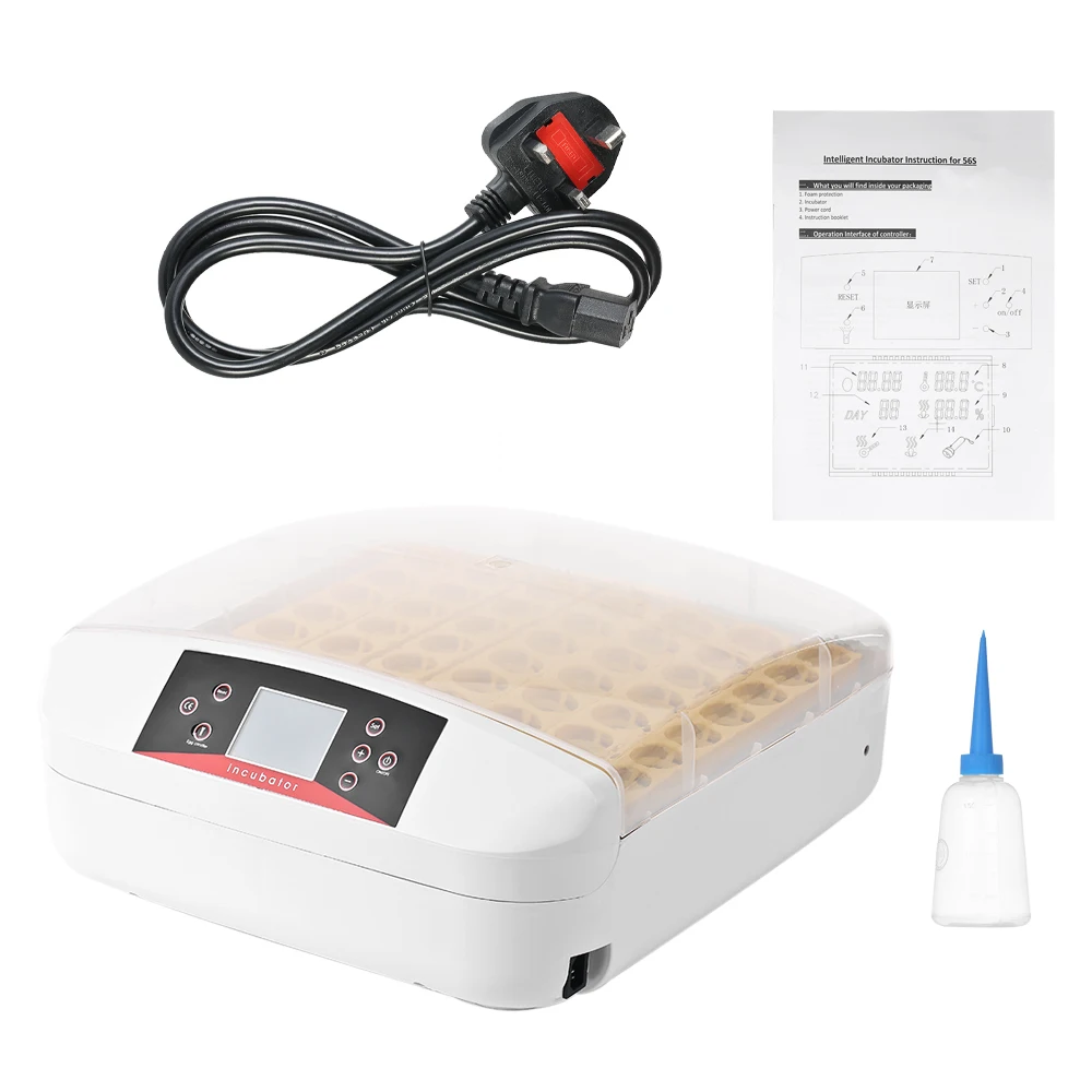 

New 56 Eggs Incubator Full-automatic Egg Hatchers Hatcher Machine for Chicken Duck Pigeons Quail Parrot Turtle Bird Incubation
