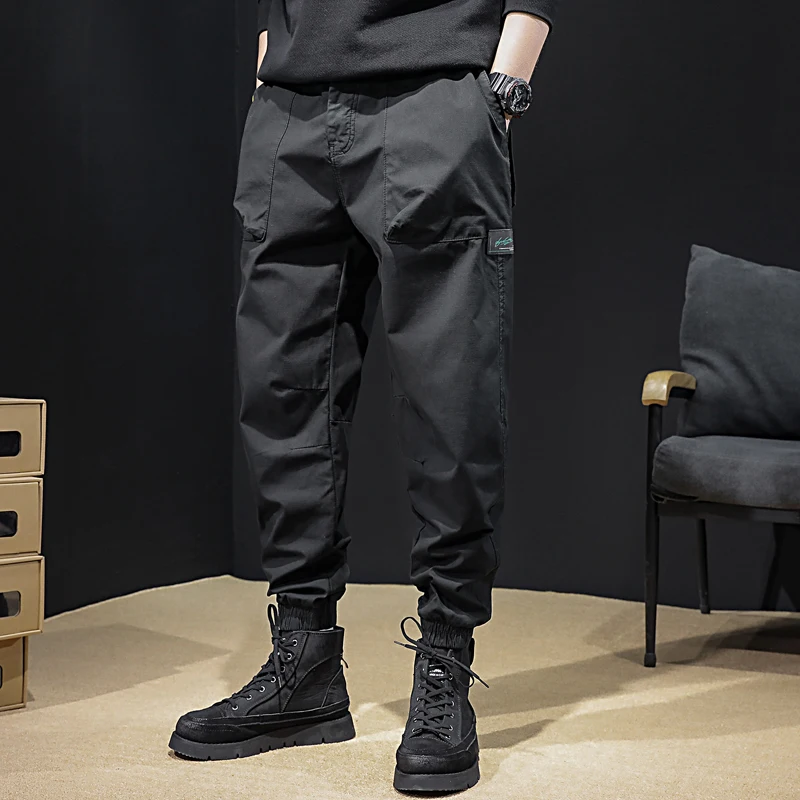 

2021 Spring Summer Hip Hop Cargo Pants Men Fashion Casual Loose Harem Pant Streetwear Joggers New Multi-Pocket Mens Pants F33